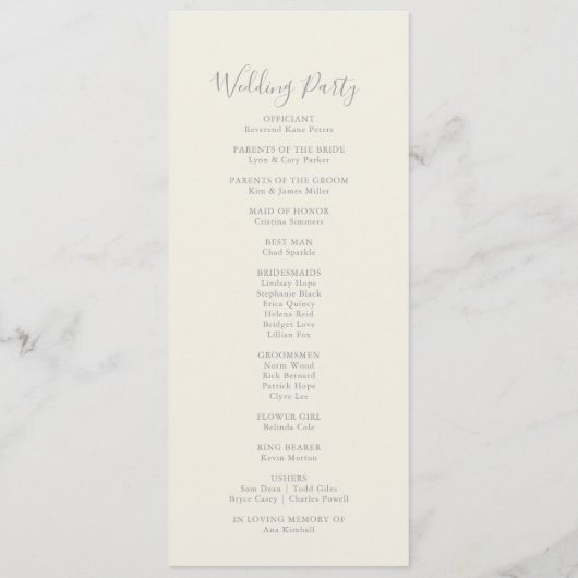 Stralend multikleurig wildbloemen-huwelijksprogram programma (Achterkant)