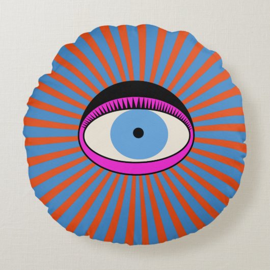 Stralend oog rond kussen (Voorkant)