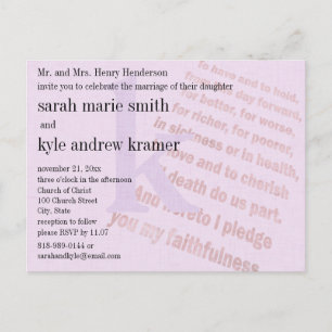Stralend Orkidee Christelijk Modern Monogram Huwel Briefkaart