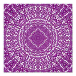 Stralend Paarse Geometrische Bloei Perfect Poster