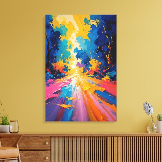 Stralend pad - Levendig Abstract landschap Canvas Afdruk (Insitu (Woonkamer))