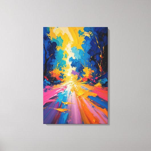 Stralend pad - Levendig Abstract landschap Canvas Afdruk (Voorkant)