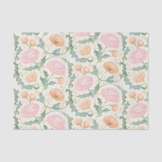 Stralend Ranunculus-weefselpapier Tissuepapier (Voorkant)