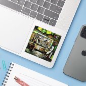 Stralend Sticker (Laptop met iPhone)