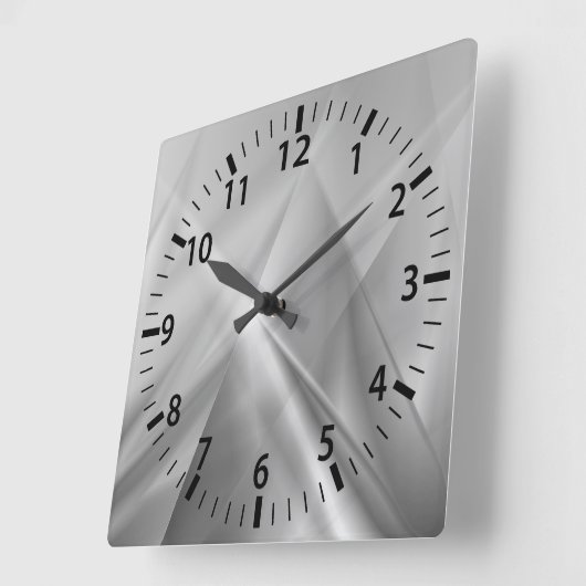 Stralend Zilver Modernistische Muur Klok (Hoek)