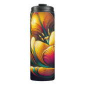 Stralende Abstracte tulpenbloei Thermosbeker (Voorkant)