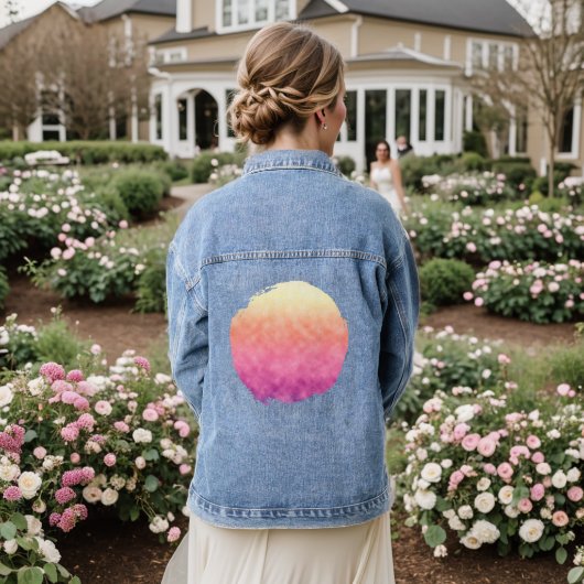 Stralende Bloei Denim Jacket (Huwelijk Achterkant)