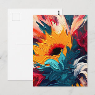 Stralende bloei – Krachtige abstracte bloemexpress Briefkaart