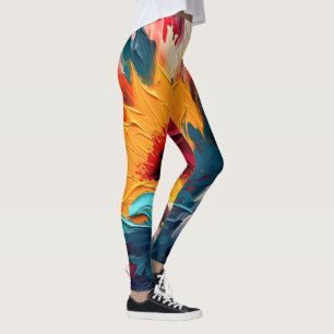 Stralende Bloei – Krachtige Abstracte Bloemexpress Leggings