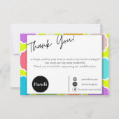 Stralende dankbaarheid: Handgemaakte Levendigheid Bedankkaart (Achterkant)