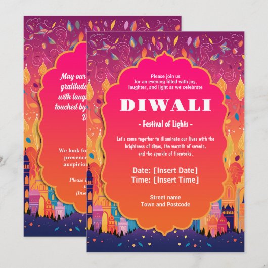 Stralende Diwali bloesems Kaart (Voorkant / Achterkant)
