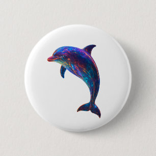 Stralende Dolfijn Kunst Ronde Button 5,7 Cm