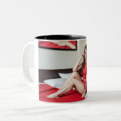 "Stralende Elegantie: Snip in stijl met schoonheid Tweekleurige Koffiemok (Voorkant links)