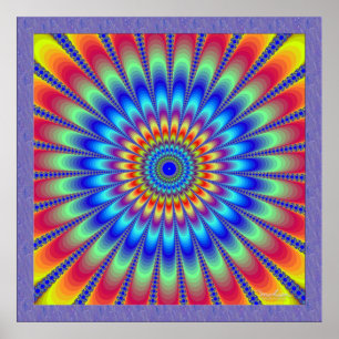 stralende fractale bloem poster