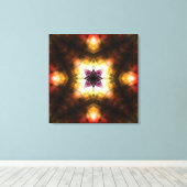 Stralende geometrische starburst met Abstract lich Canvas Afdruk (Insitu (Houten vloer))
