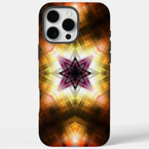 Stralende geometrische steruitbarsting met abstrac iPhone 16 pro max hoesje