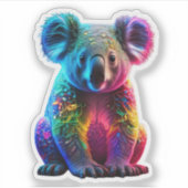 stralende gloeiende koala sticker (Voorkant)