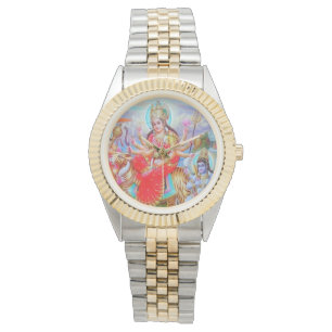 Stralende Godin Durga Ji Schilderij Horloge