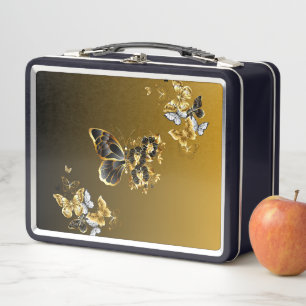 Stralende Gouden Vlinder – Botanisch Accent Kunst