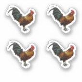 Stralende haan sticker (Voorkant)