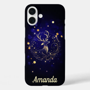 Stralende hert in goud iPhone 16 plus hoesje