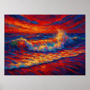 Stralende Horizon: De Primal Regenbooggolf Poster