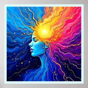 Stralende Kosmische Geest Ontwaken Poster