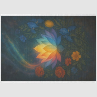 Stralende Lotus in Kosmische Glow Decoupage Papier