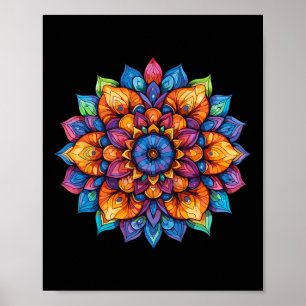 Stralende Lotus Mandala Festival Yoga Poster
