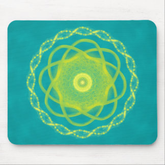 Stralende Mandala - Turquoise en Gele Geometrische Muismat