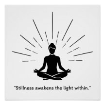 Stralende Meditatiesilhouet