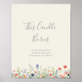 Stralende meerkleurige wildflower Deze kaars brand Poster (Voorkant)