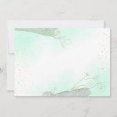 Stralende Mint Groen gebladerte Glitter Bruiloft Kaart (Achterkant)