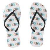 Stralende oneindigheid met regenboog vlinder teenslippers (Voetbed)