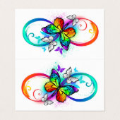 Stralende oneindigheid met regenboog vlinder visitekaartjes (Buitenkant ongevouwen)