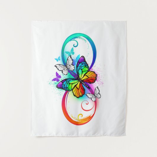 Stralende oneindigheid met regenboog vlinder wandkleed (Voorkant)