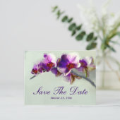 Stralende orchidee schilderij Sla de datum bruilof Aankondigingskaart (Staand voorkant)