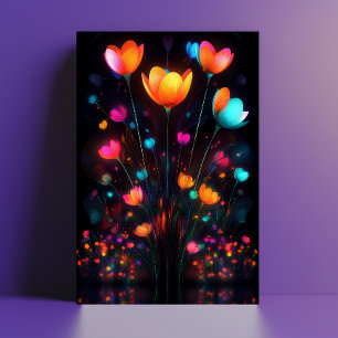 Stralende Pastel Regenboog Wilde Bloemen Briefkaart