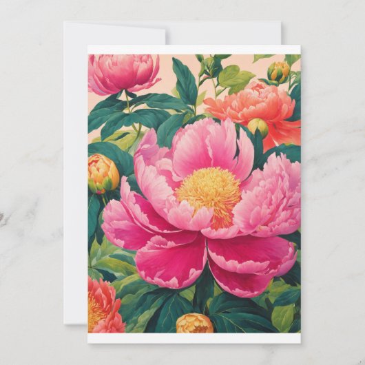 "Stralende pioenrozen: hyperrealistische bloesems" Kaart (Voorkant)