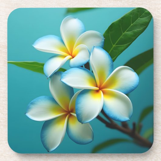 Stralende plumeria bloeit bier onderzetter (Voorkant)