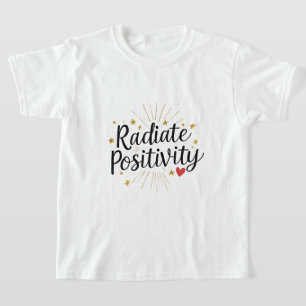 Stralende Positiviteit Gouden Sterren Motiverende T-shirt