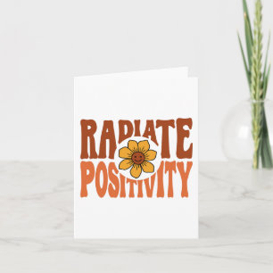 Stralende Positiviteit Retro Bloem Smiley Kaart