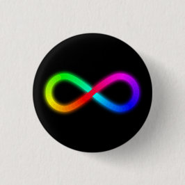 Stralende Regenboog Autisme Bewustzijn Oneindighei Ronde Button 3,2 Cm