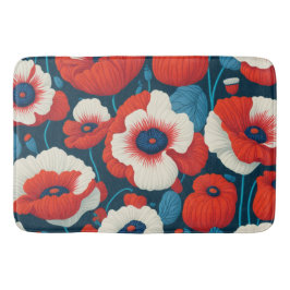 Stralende Rode Bloemen & Poppies Badmat