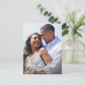 Stralende Romance Foto Bruiloft Save the Date Briefkaart (Staand voorkant)