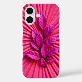 Stralende Roze Bladeren Burst Hoesje-Mate iPhone C 16 Hoesje