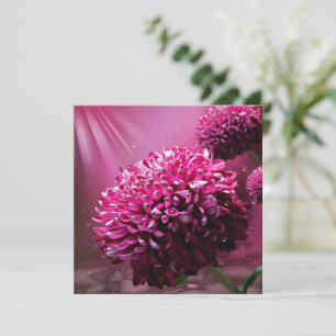 Stralende Roze Chrysanthemum Bloem Notitiekaartje