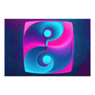 Stralende Spiritualiteit: Levendige Yin Yang Pink  Foto Afdruk