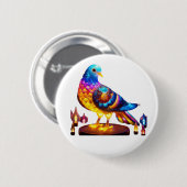 stralende stadsduif ronde button 5,7 cm (Voorkant /achterkant)