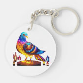 stralende stadsduif sleutelhanger (Achterkant)